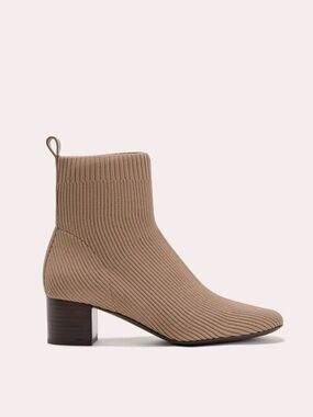 EVERLANE The Glove Boot Size 11 Tan Mocha ReKnit 2" Block Heel Minimalist Spring
